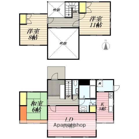 甘木鉄道 基山駅 徒歩15分 2階建 築35年(3LDK)の間取り写真