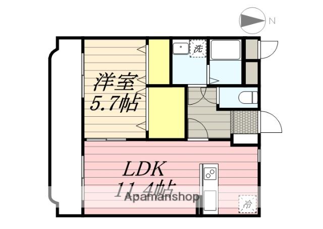 今泉郷TOWN(1LDK/3階)の間取り写真