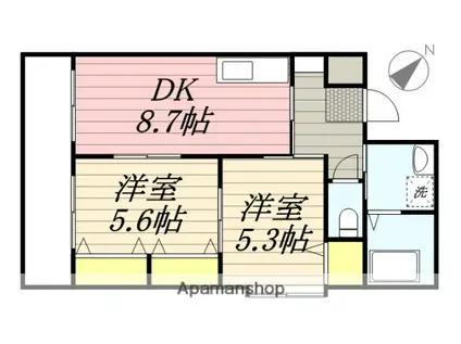 ライフステージ三国が丘(2DK/1階)の間取り写真