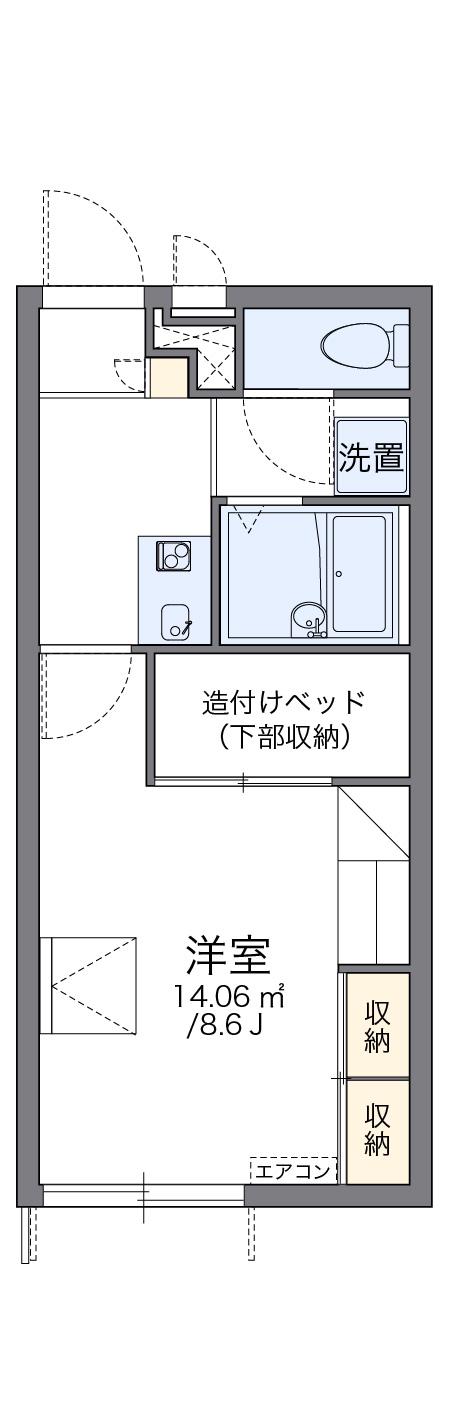 レオパレスSKR鳥栖(1K/1階)の間取り写真