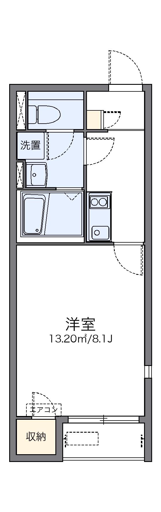 レオネクスト健(1K/2階)の間取り写真