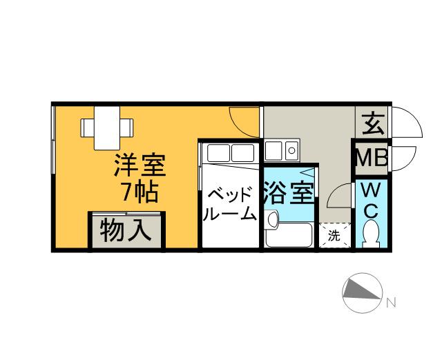 レオパレスオアーゼ・メゾン(1K/1階)の間取り写真