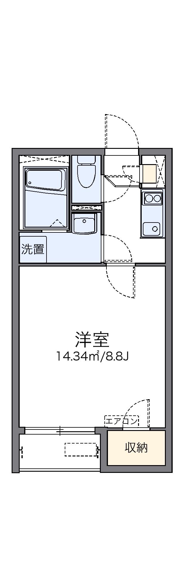レオネクスト大保Ⅱ(1K/1階)の間取り写真