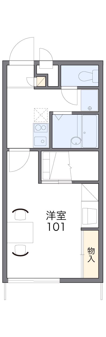 レオパレスアヴァンセ岡島(1K/2階)の間取り写真