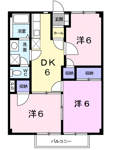 リジエール貴舟Ⅱ(3DK/2階)の間取り写真