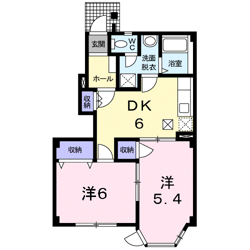 サンライズ21C(2DK/1階)の間取り写真