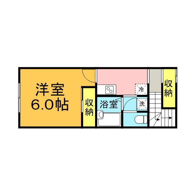 レオネクストアーバン四季(1K/2階)の間取り写真