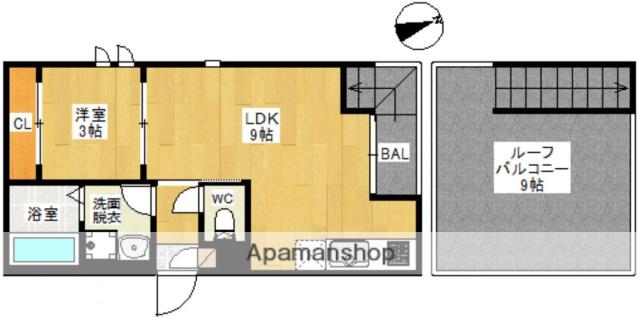 GRANDTIC朝倉街道(1LDK/2階)の間取り写真
