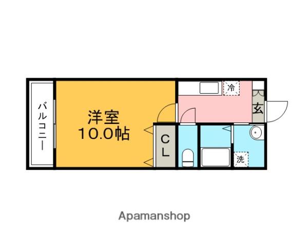 ピースフルⅤーⅠ(1K/1階)の間取り写真