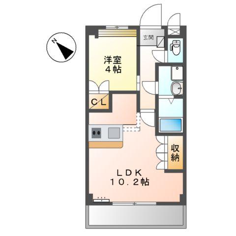 プロニティ・K(1LDK/2階)の間取り写真