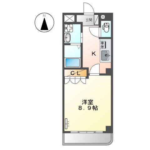 HOLST(1K/3階)の間取り写真