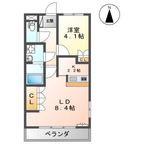 アドバンスⅠ(1LDK/1階)の間取り写真