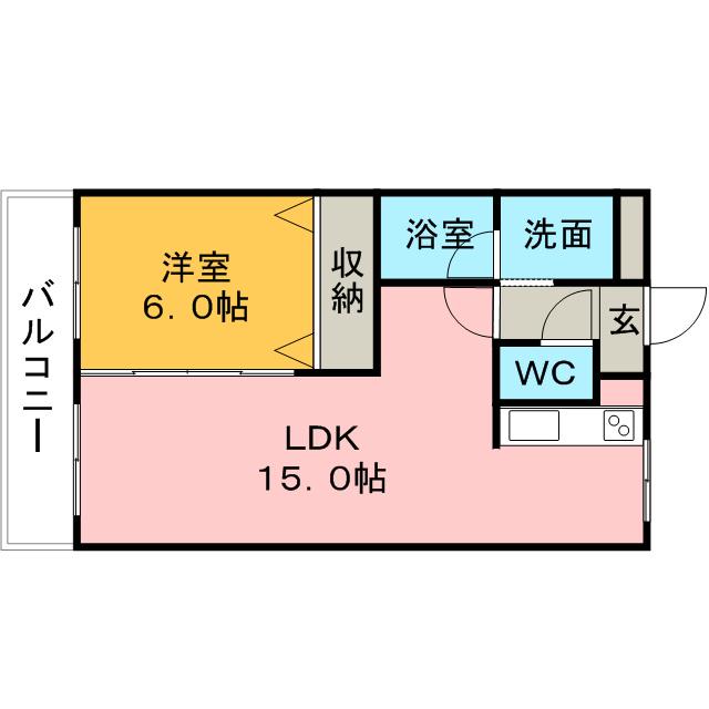 プロニティ小森野(1LDK/1階)の間取り写真