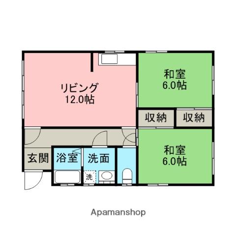 長崎本線 肥前麓駅 徒歩22分 1階建 築26年(2LDK)の間取り写真