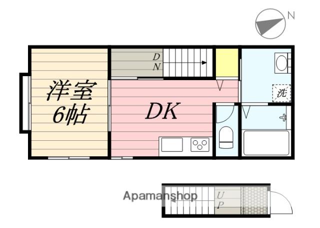 エリコーポⅡ(1DK/2階)の間取り写真