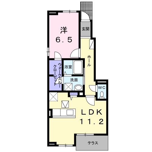 アレグリア 五番館(1LDK/1階)の間取り写真
