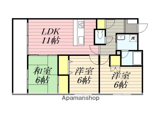 シティーハイツかなん(3LDK/1階)の間取り写真