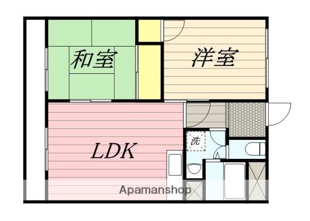 マウンテンヒル壱番館(2LDK/2階)の間取り写真