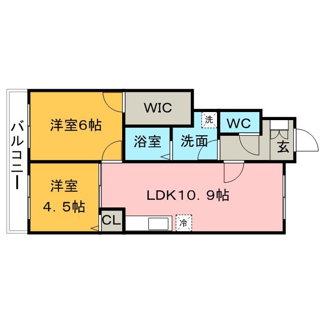 リベルテI(2LDK/1階)の間取り写真