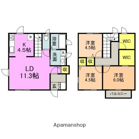 筑豊本線 筑前山家駅 徒歩23分 2階建 築8年(3LDK)の間取り写真