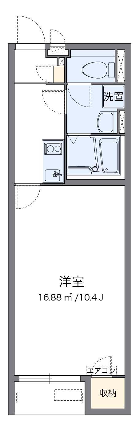クレイノ拾五(1K/2階)の間取り写真