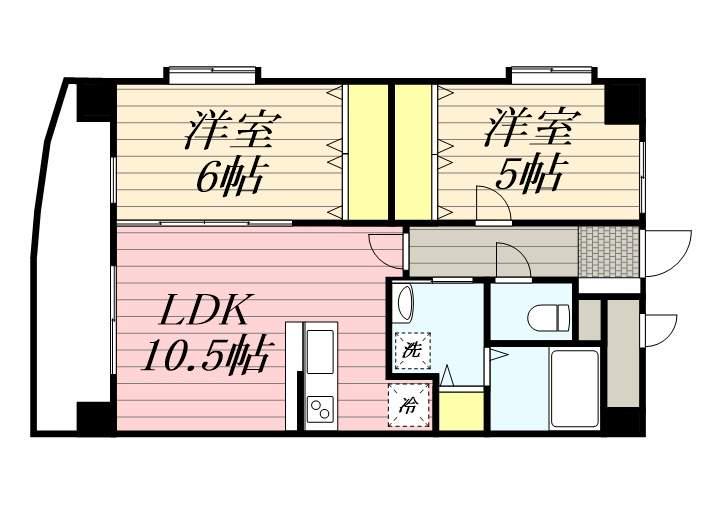 E.POPULARⅡ(2LDK/2階)の間取り写真