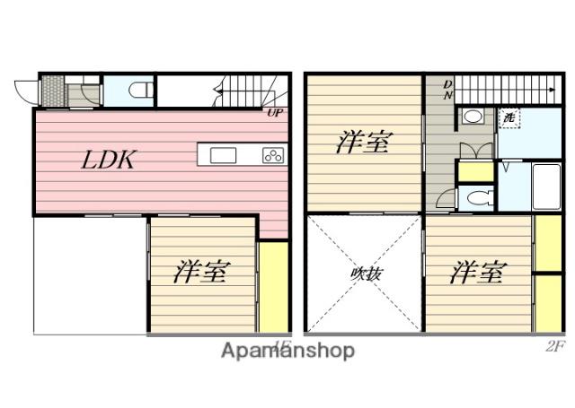 筑豊本線 筑前山家駅 徒歩3分 2階建 築10年(3LDK)の間取り写真