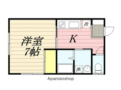 ロワールハイツ(1K/1階)の間取り写真