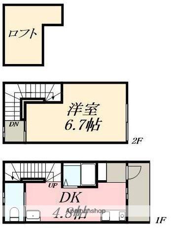 NINE BASES(1DK/2階)の間取り写真