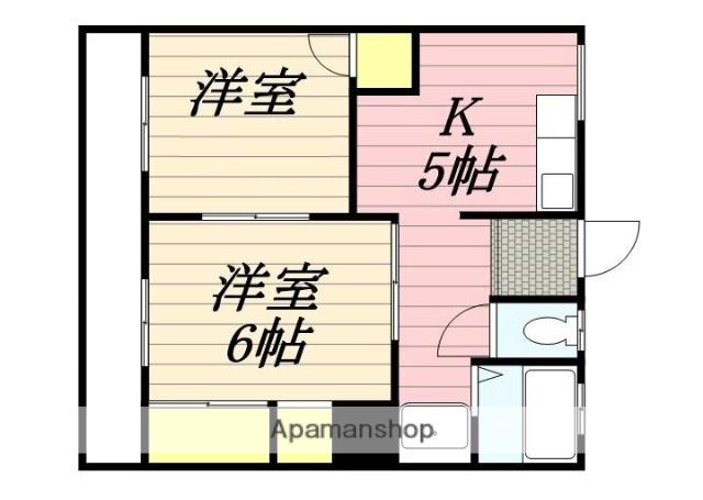 ディアマンテ三隈(2K/2階)の間取り写真