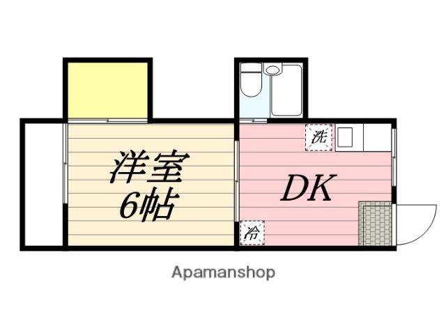 武石第5コーポ(1DK/2階)の間取り写真