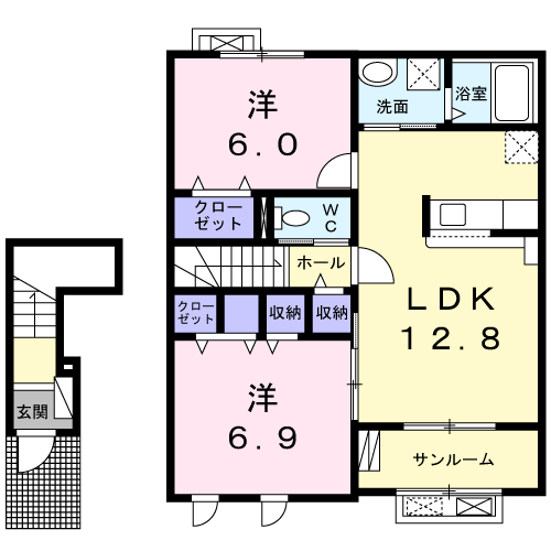 レグルス(2LDK/2階)の間取り写真