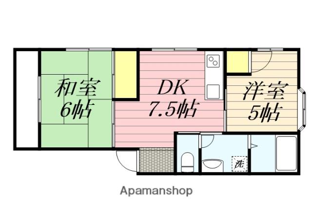 グリーンキャッスルタカオ(2DK/1階)の間取り写真