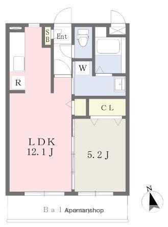 ネスレTOSU(1LDK/3階)の間取り写真