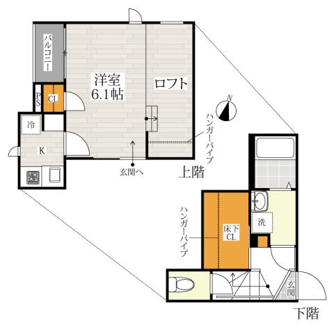 CB鳥栖プリモ(1K/1階)の間取り写真