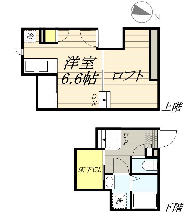 CB鳥栖ヴィレッタ(1K/2階)の間取り写真