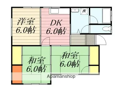 長崎本線 鳥栖駅 徒歩22分 1階建 築32年(3DK)の間取り写真