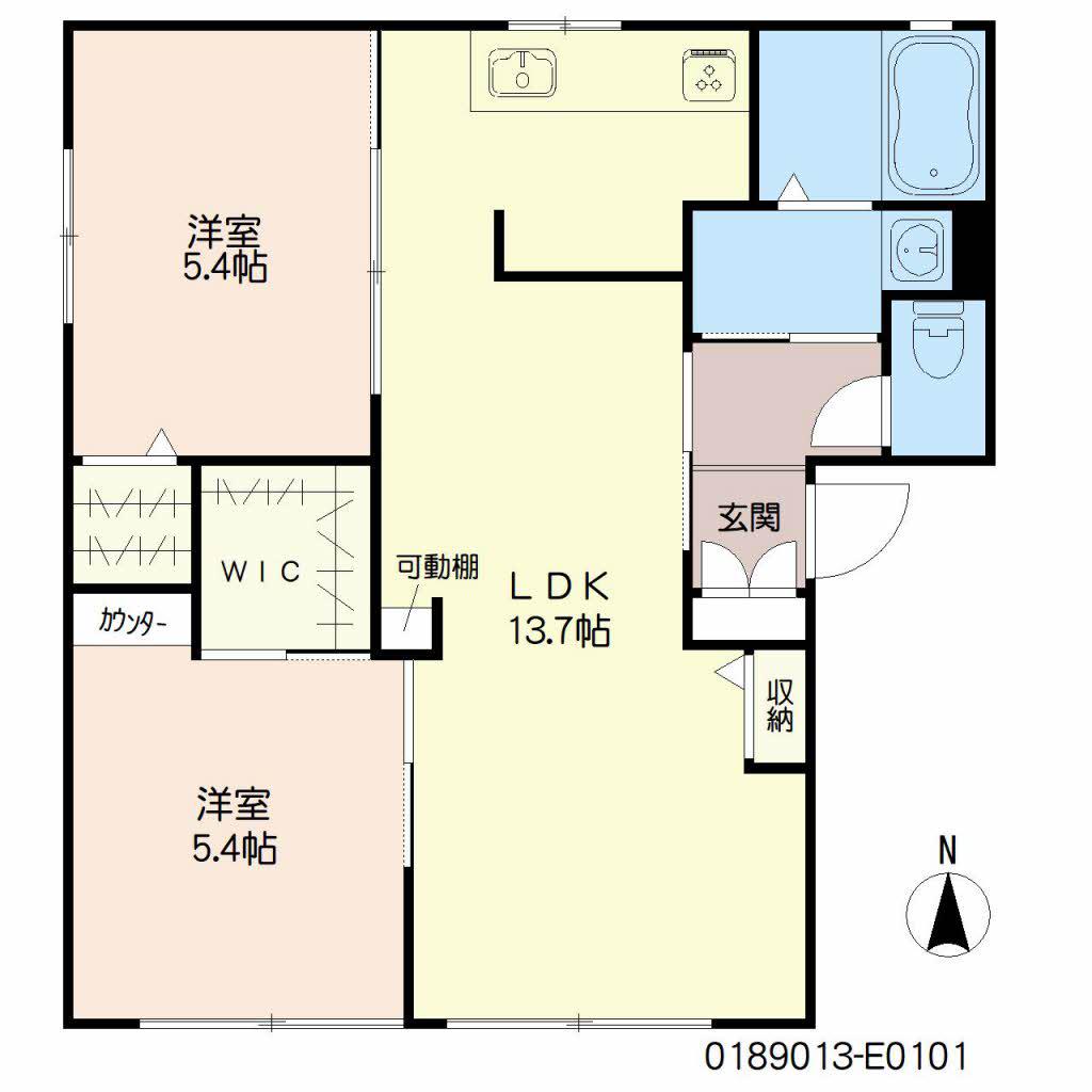 コンフォール川原田E(3DK/1階)の間取り写真
