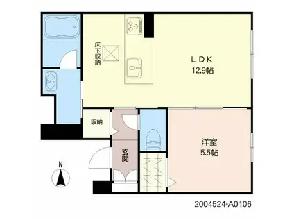 シャーメゾンステージ鳥栖(1LDK/1階)の間取り写真