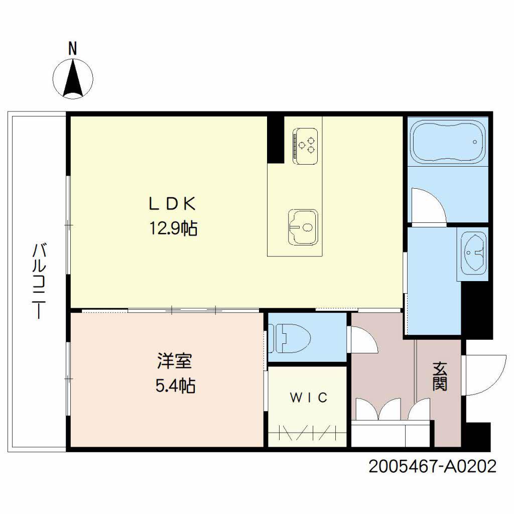 シャーメゾンステージ鳥栖(1LDK/2階)の間取り写真