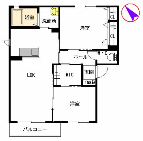 ステラコート  A棟(2LDK/2階)の間取り写真