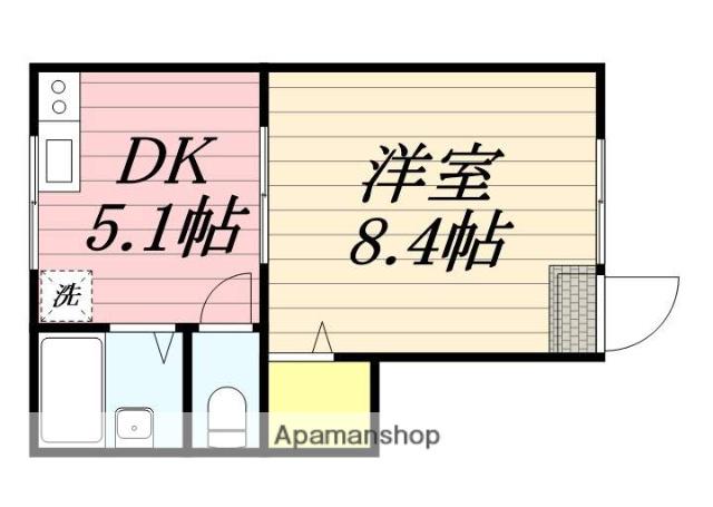 ゴールド鷹(1DK/1階)の間取り写真