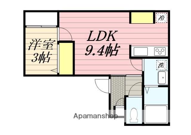 DELICA鳥栖(1LDK/1階)の間取り写真