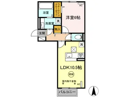 D-ROOM SPERANZA(1LDK/1階)の間取り写真