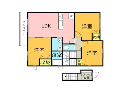 カーサフェリーチェ(3LDK/2階)の間取り写真