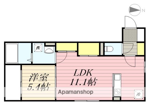 BRAVE BASEピースポポⅡ(1LDK/2階)の間取り写真