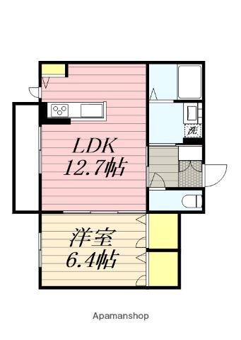 ラフィネ・ミヤコ(1LDK/2階)の間取り写真