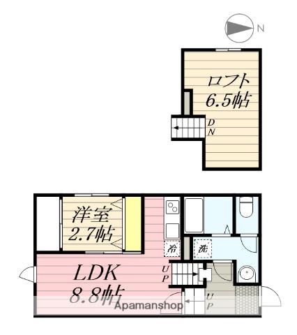 メゾンソレイユ鳥栖(1LDK/2階)の間取り写真