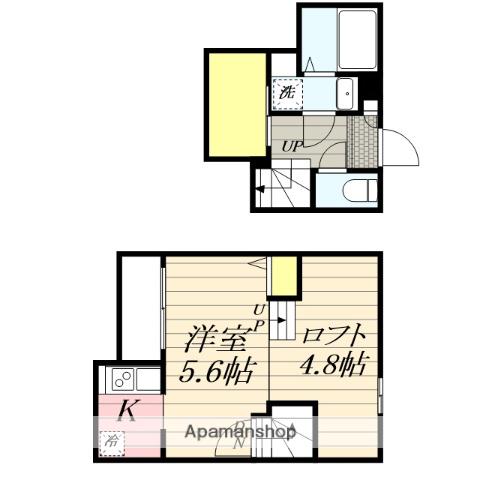 ADC鳥栖ウィール(1K/1階)の間取り写真