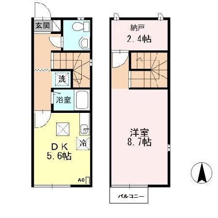 スプリングガーデンA(1DK/1階)の間取り写真